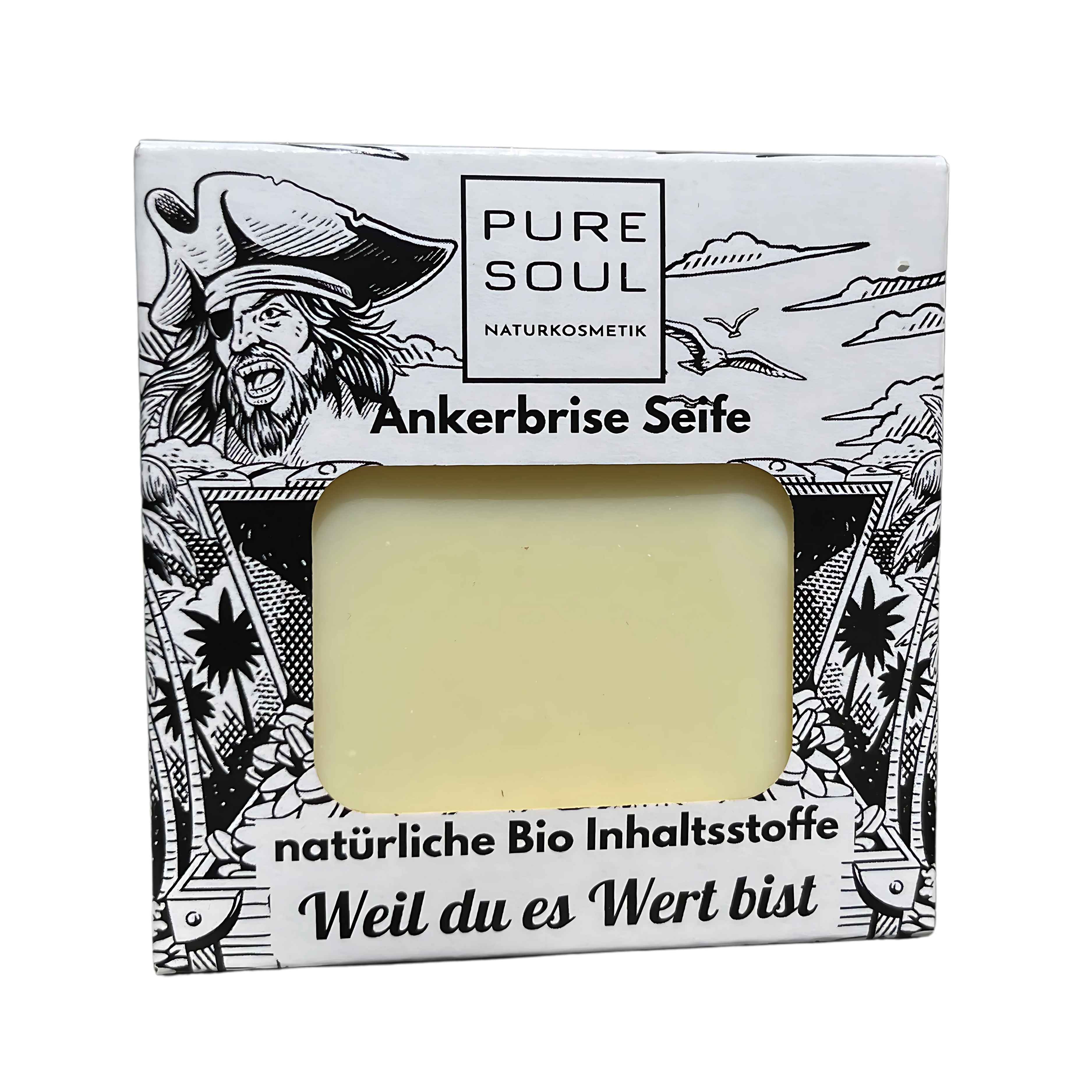Pure Soul Seife Ankerbrise Meersalz Sole 100g